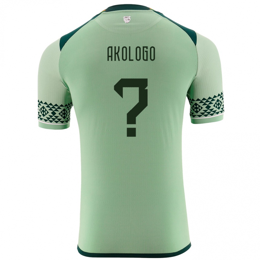 Niño Fútbol Camiseta Bolivia David Akologo #0 Verde Claro 1ª Equipación 24-26 Perú