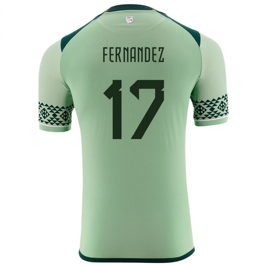 Niño Fútbol Camiseta Bolivia Roberto Fernández #17 Verde Claro 1ª Equipación 24-26 Perú