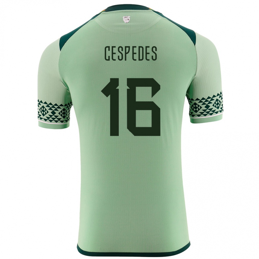 Niño Fútbol Camiseta Bolivia Boris Céspedes #16 Verde Claro 1ª Equipación 24-26 Perú