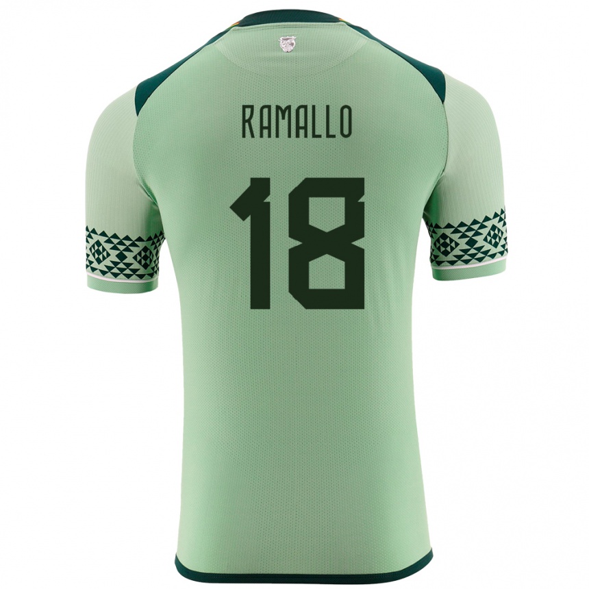 Niño Fútbol Camiseta Bolivia Rodrigo Ramallo #18 Verde Claro 1ª Equipación 24-26 Perú