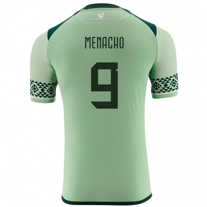 Niño Fútbol Camiseta Bolivia Cesar Menacho #9 Verde Claro 1ª Equipación 24-26 Perú