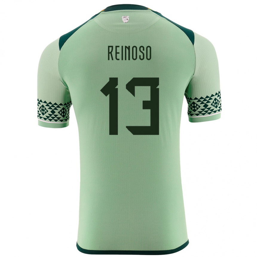 Niño Fútbol Camiseta Bolivia Jair Reinoso #13 Verde Claro 1ª Equipación 24-26 Perú