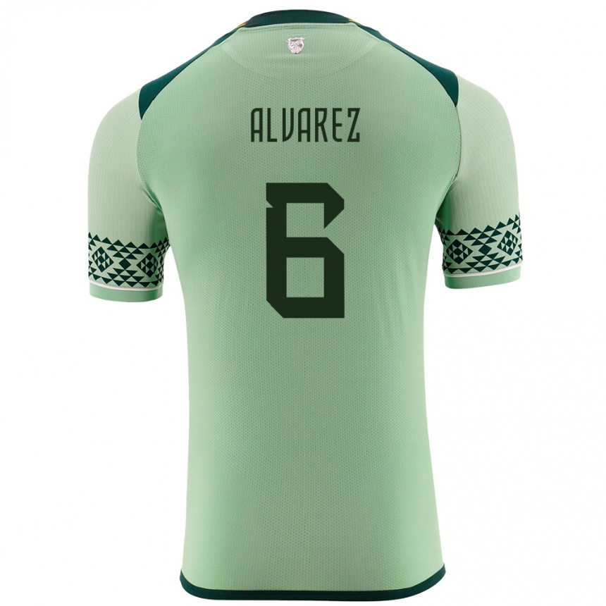 Niño Fútbol Camiseta Bolivia Eduardo Álvarez #6 Verde Claro 1ª Equipación 24-26 Perú