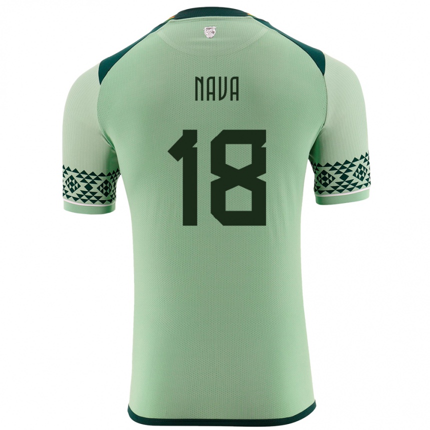 Niño Fútbol Camiseta Bolivia Fernando Nava #18 Verde Claro 1ª Equipación 24-26 Perú