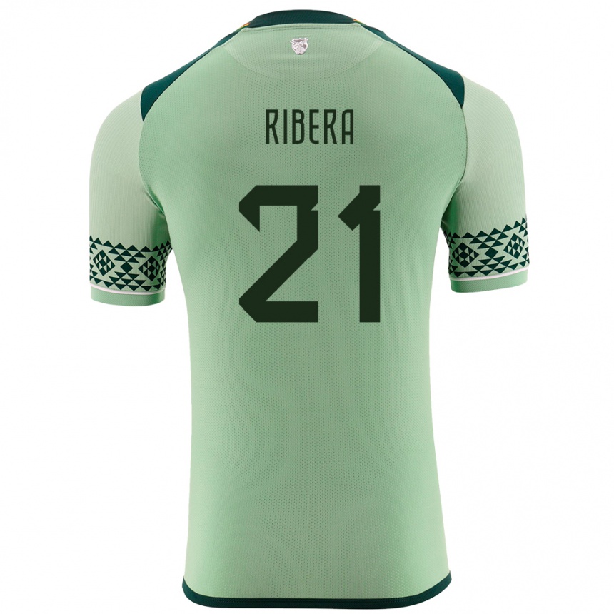 Niño Fútbol Camiseta Bolivia Daniel Ribera #21 Verde Claro 1ª Equipación 24-26 Perú