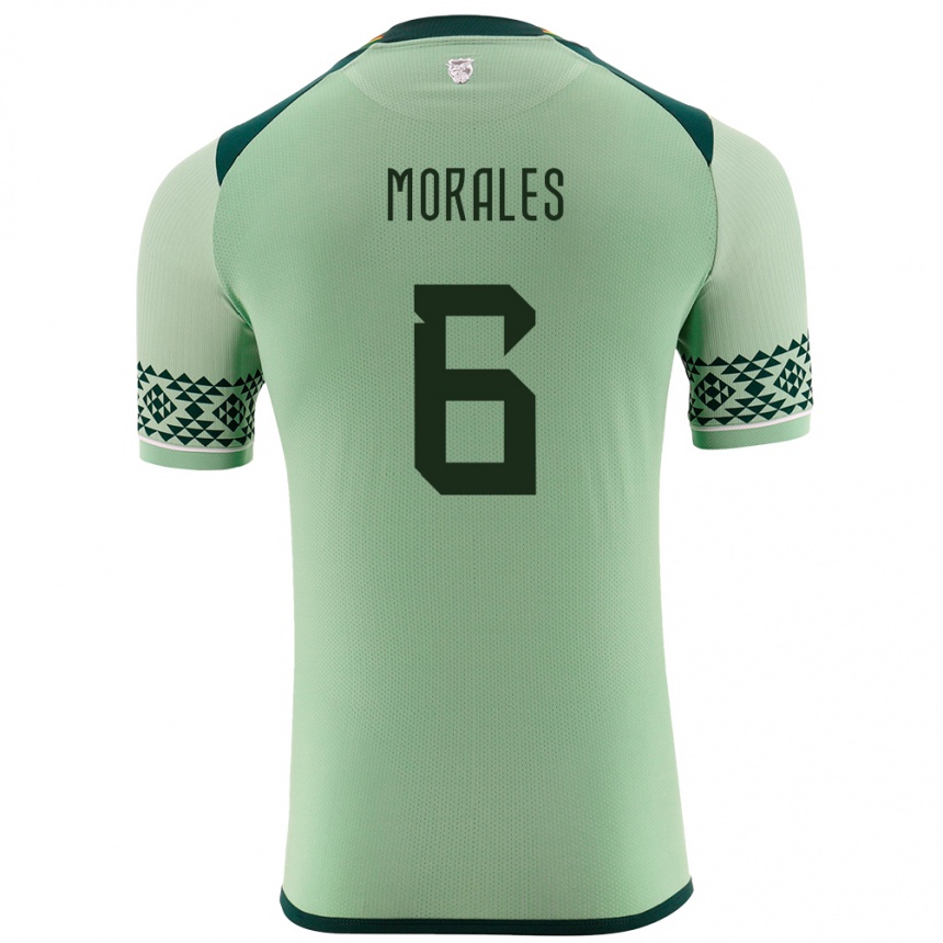 Niño Fútbol Camiseta Bolivia Efraín Morales #6 Verde Claro 1ª Equipación 24-26 Perú