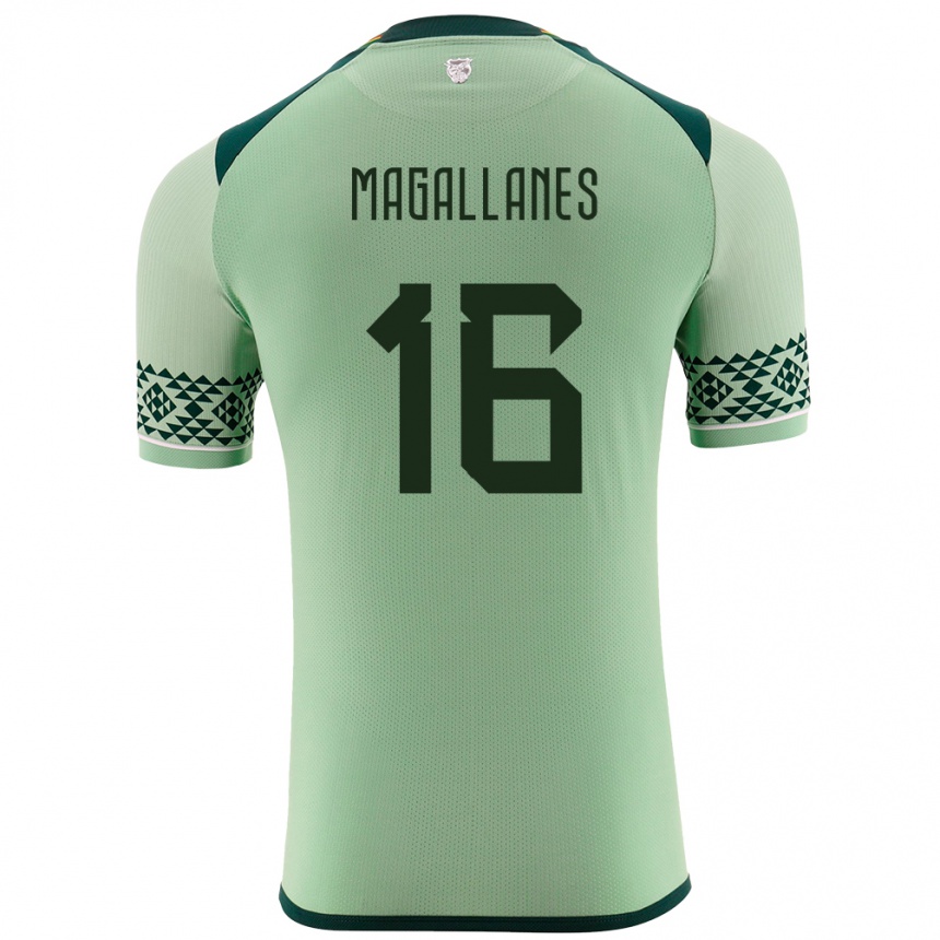 Niño Fútbol Camiseta Bolivia Juan Magallanes #16 Verde Claro 1ª Equipación 24-26 Perú