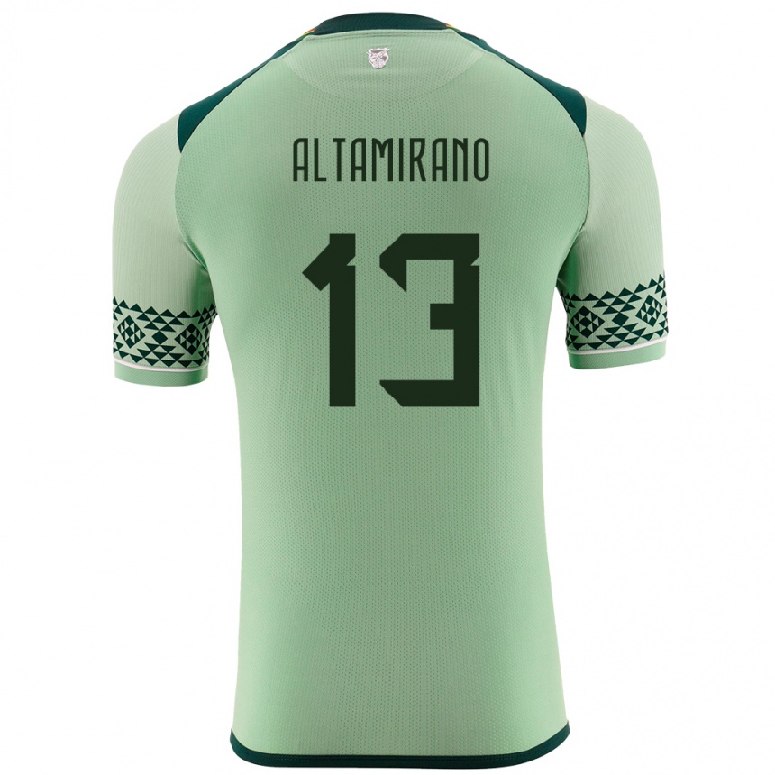 Niño Fútbol Camiseta Bolivia Sebastian Altamirano #13 Verde Claro 1ª Equipación 24-26 Perú