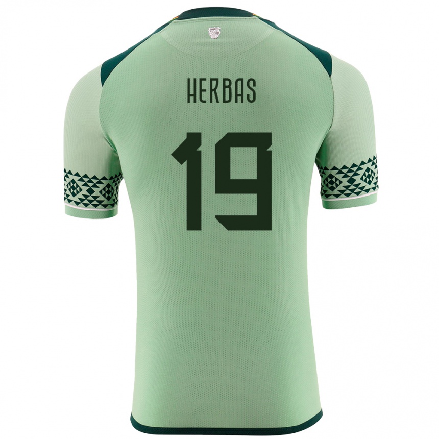 Niño Fútbol Camiseta Bolivia Alan Herbas #19 Verde Claro 1ª Equipación 24-26 Perú