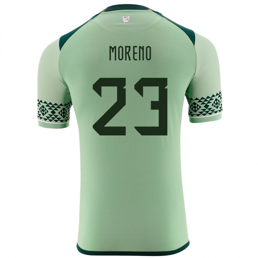 Niño Fútbol Camiseta Bolivia Leonel Moreno #23 Verde Claro 1ª Equipación 24-26 Perú