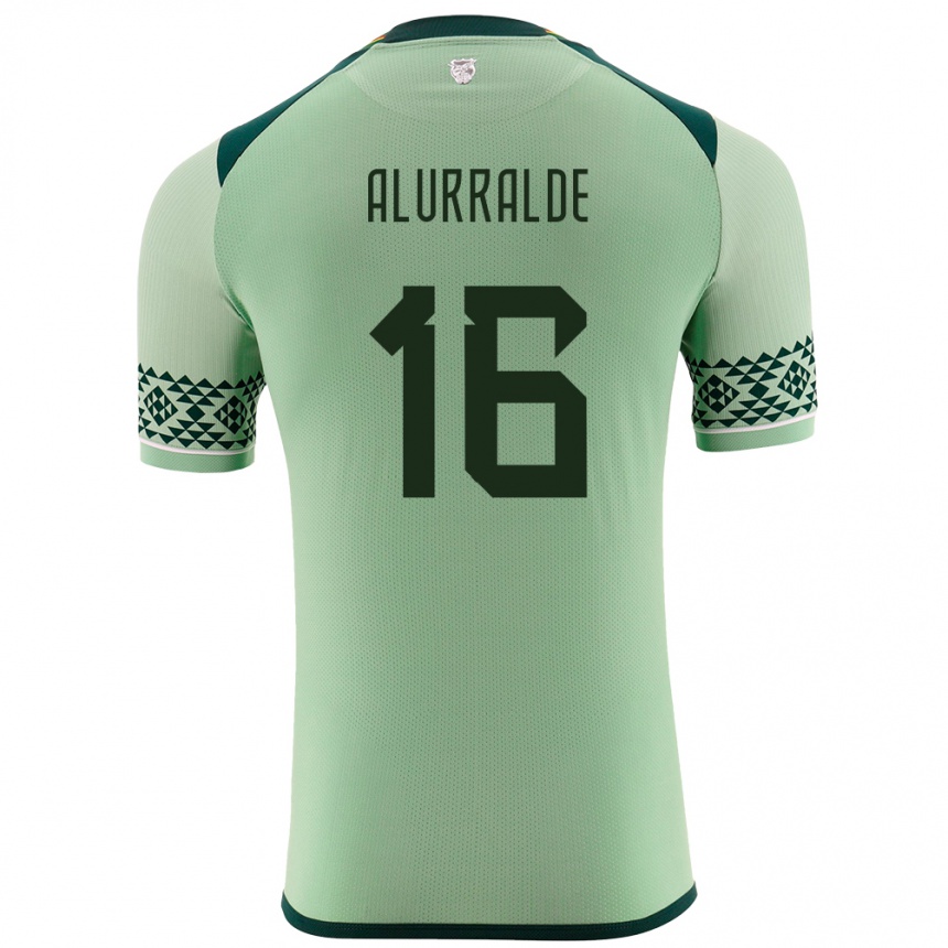 Niño Fútbol Camiseta Bolivia Samantha Alurralde #16 Verde Claro 1ª Equipación 24-26 Perú