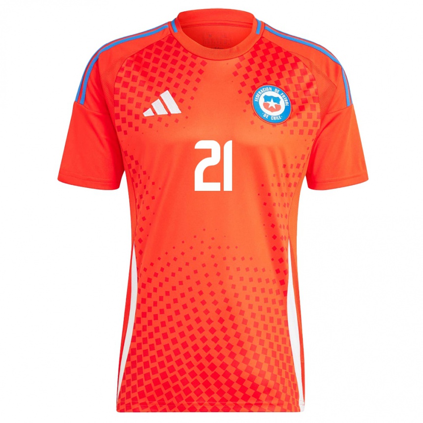 Niño Fútbol Camiseta Chile Julián Alfaro #21 Rojo 1ª Equipación 24-26 Perú