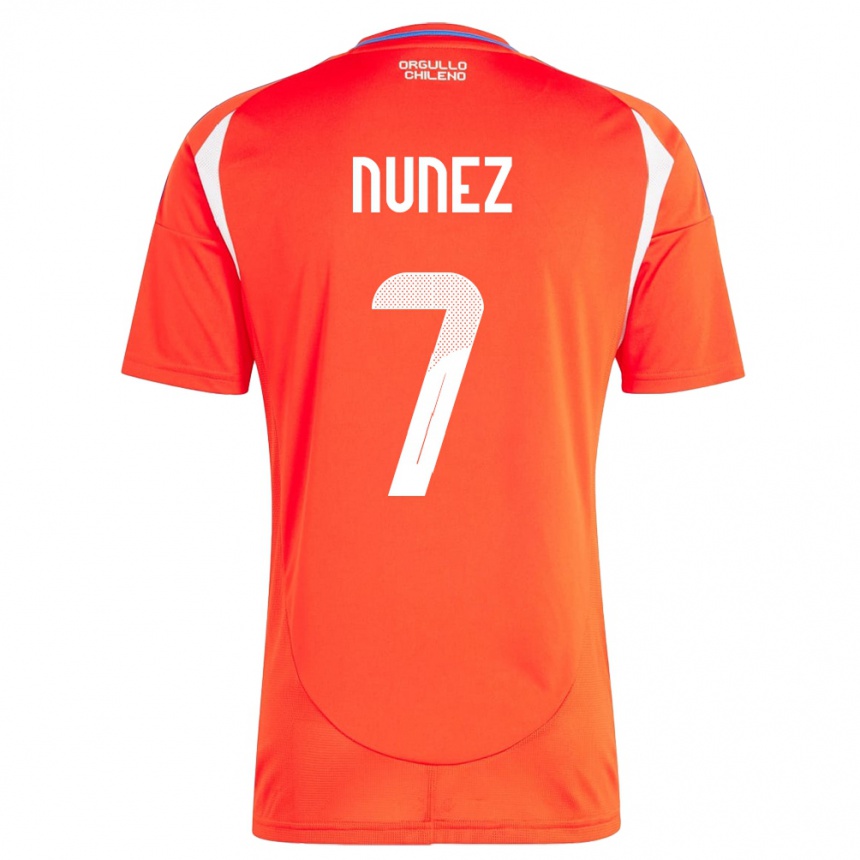 Niño Fútbol Camiseta Chile Marcelino Núñez #7 Rojo 1ª Equipación 24-26 Perú