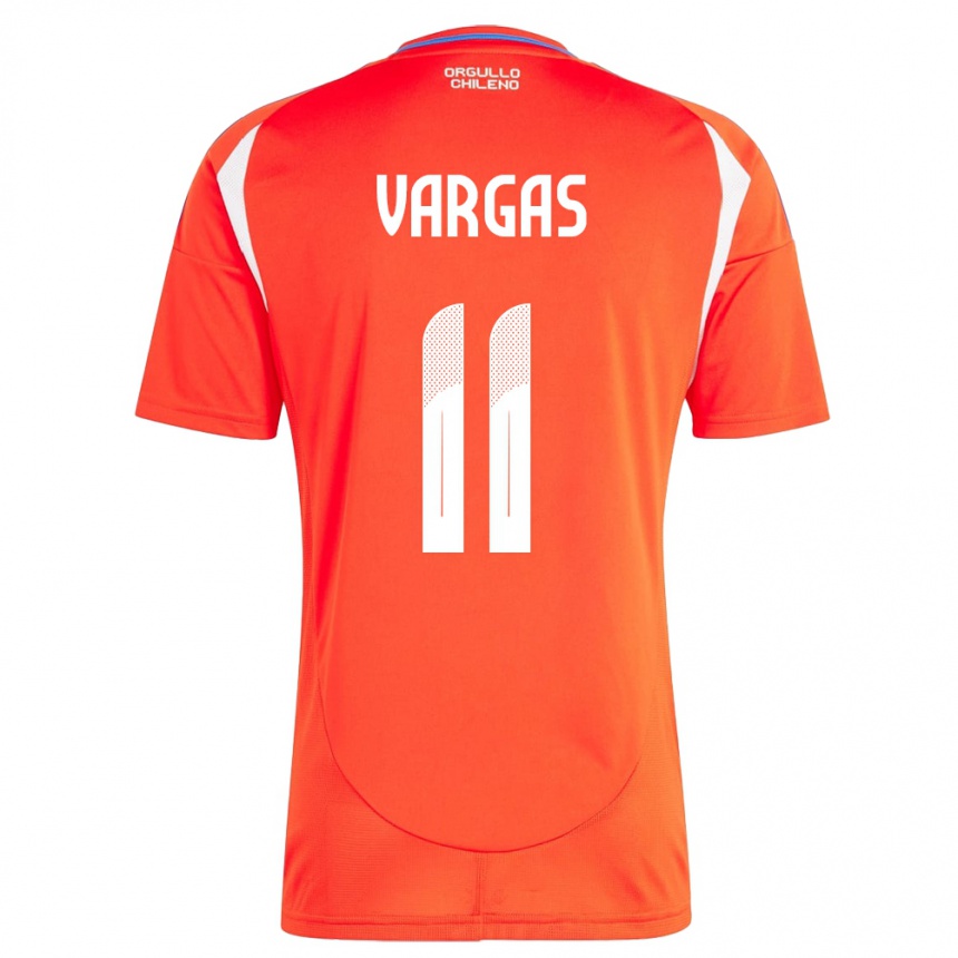 Niño Fútbol Camiseta Chile Eduardo Vargas #11 Rojo 1ª Equipación 24-26 Perú