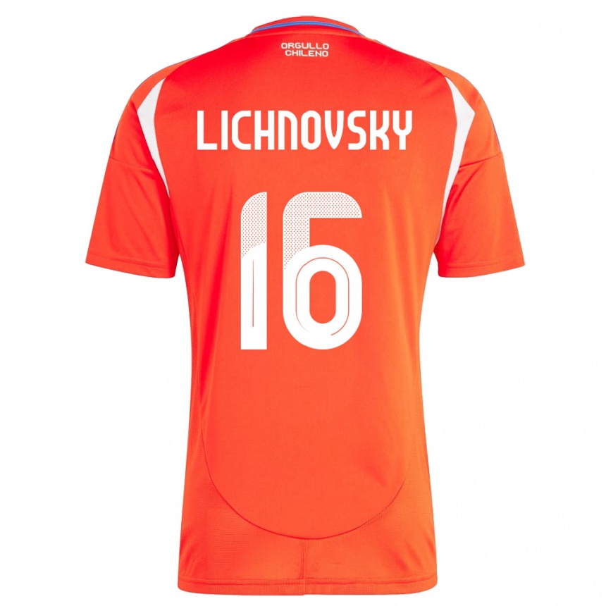 Niño Fútbol Camiseta Chile Igor Lichnovsky #16 Rojo 1ª Equipación 24-26 Perú