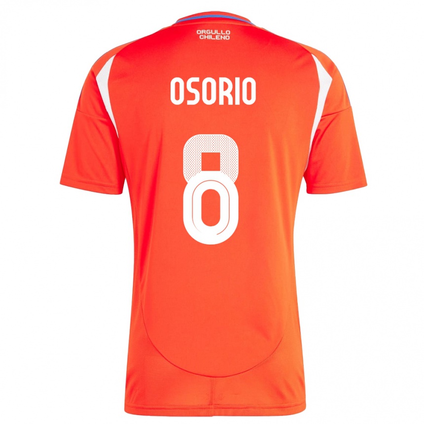 Niño Fútbol Camiseta Chile Darío Osorio #8 Rojo 1ª Equipación 24-26 Perú