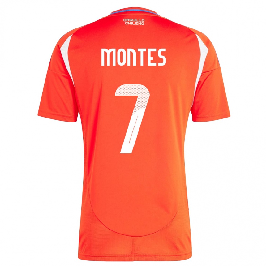 Niño Fútbol Camiseta Chile Clemente Montes #7 Rojo 1ª Equipación 24-26 Perú