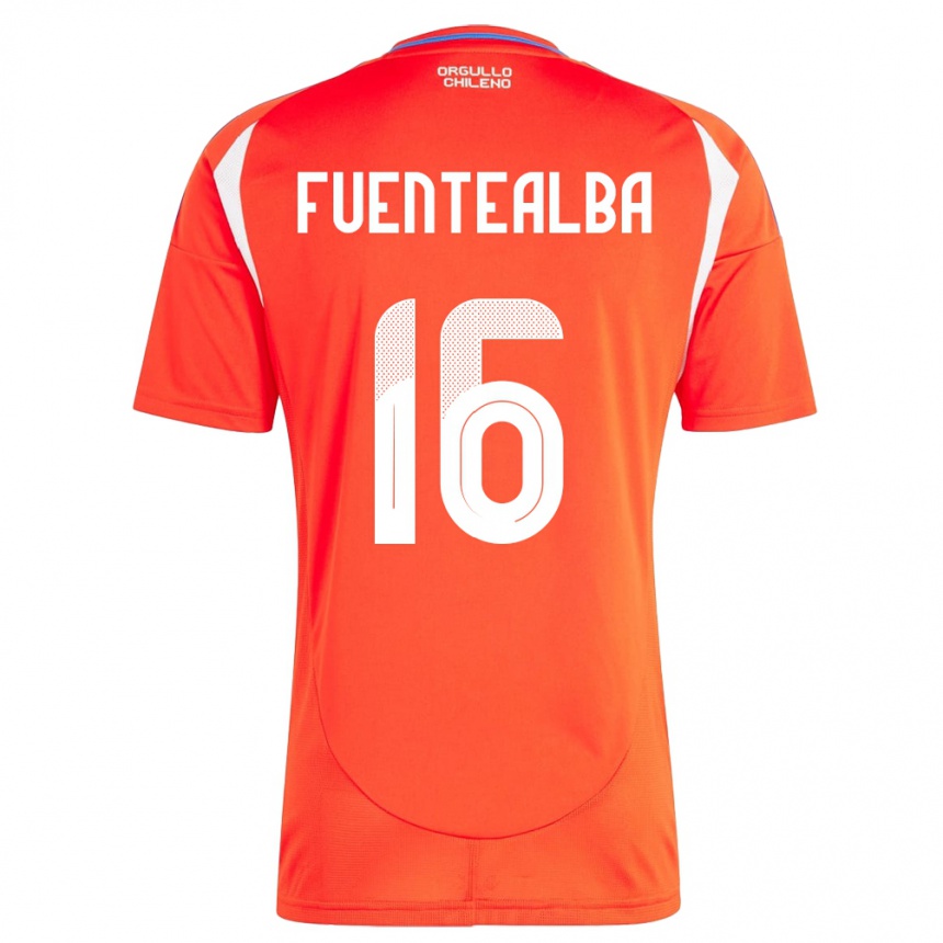 Niño Fútbol Camiseta Chile Jeison Fuentealba #16 Rojo 1ª Equipación 24-26 Perú