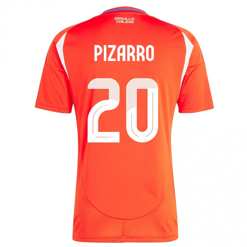 Niño Fútbol Camiseta Chile Damián Pizarro #20 Rojo 1ª Equipación 24-26 Perú