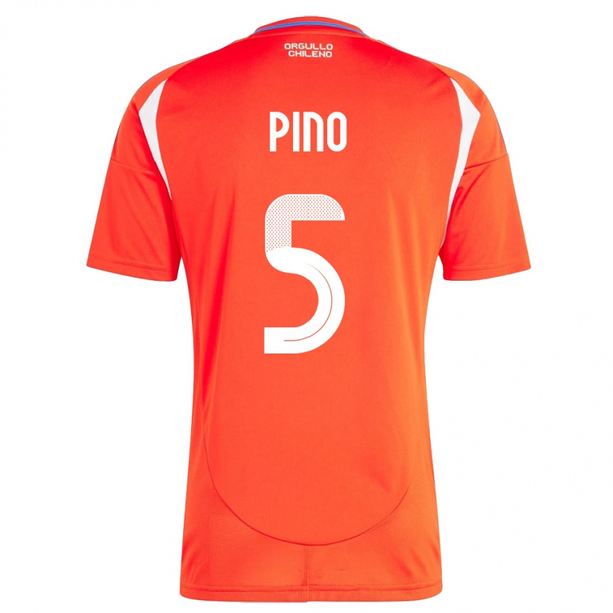 Niño Fútbol Camiseta Chile Sebastián Pino #5 Rojo 1ª Equipación 24-26 Perú