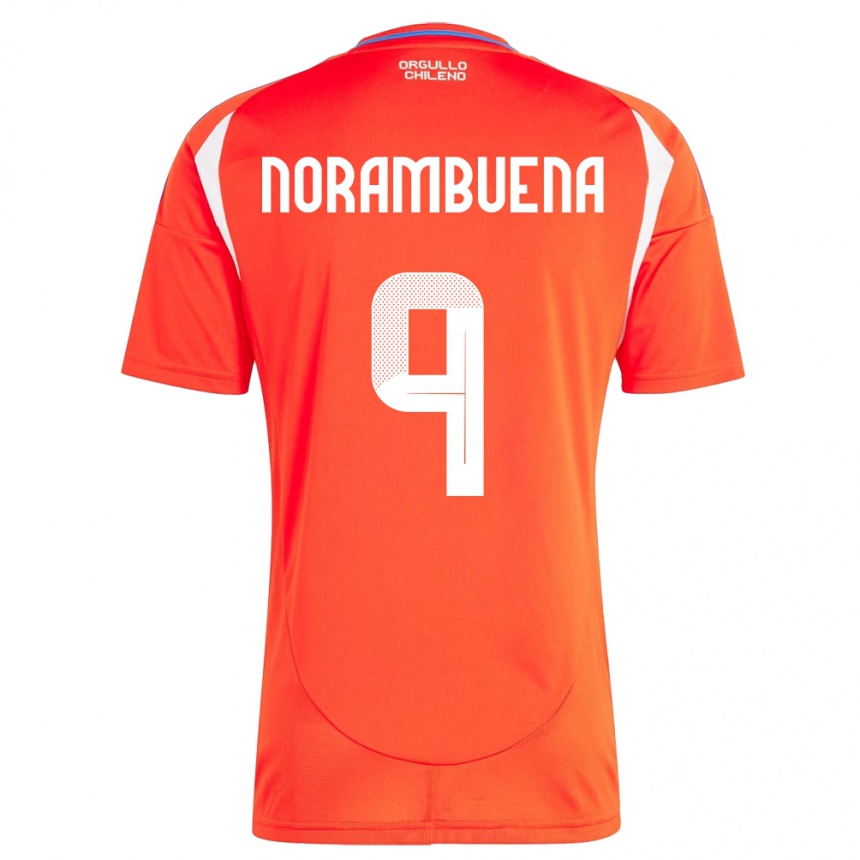 Niño Fútbol Camiseta Chile Gabriel Norambuena #9 Rojo 1ª Equipación 24-26 Perú