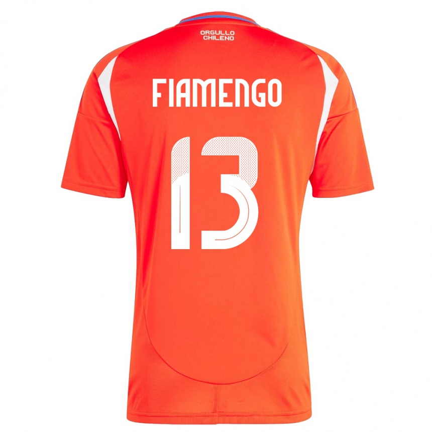 Niño Fútbol Camiseta Chile Darko Fiamengo #13 Rojo 1ª Equipación 24-26 Perú