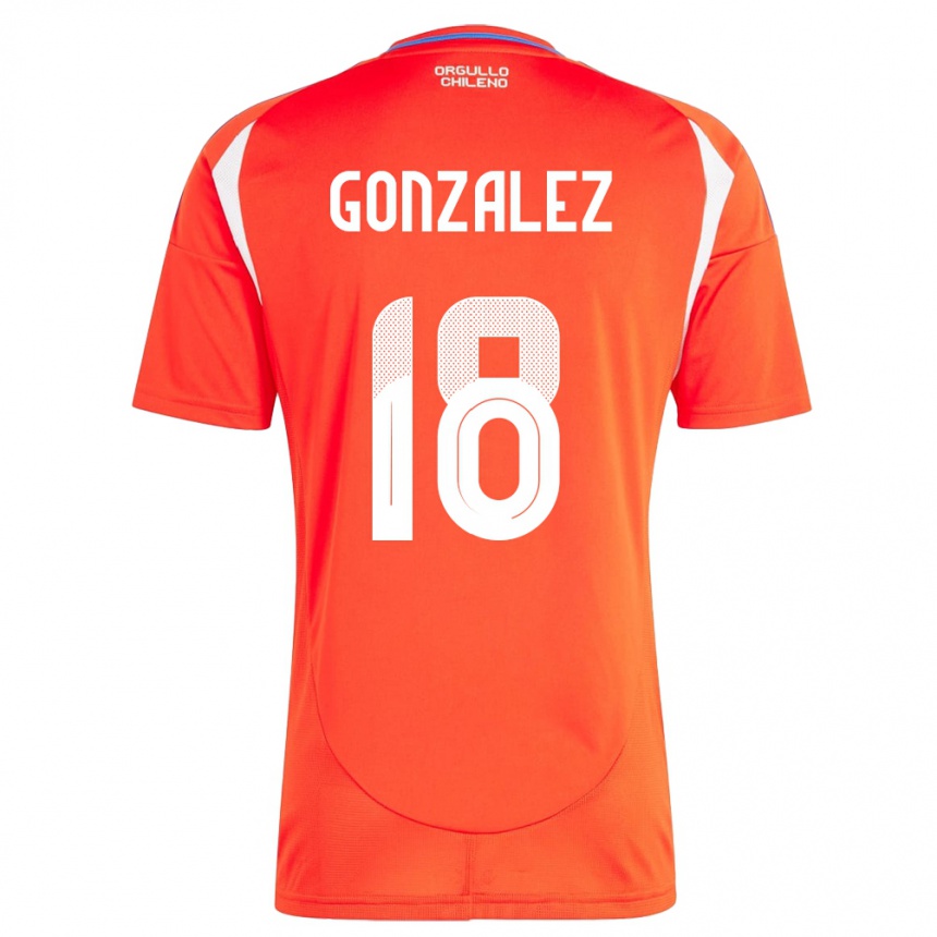 Niño Fútbol Camiseta Chile Bryan González #18 Rojo 1ª Equipación 24-26 Perú