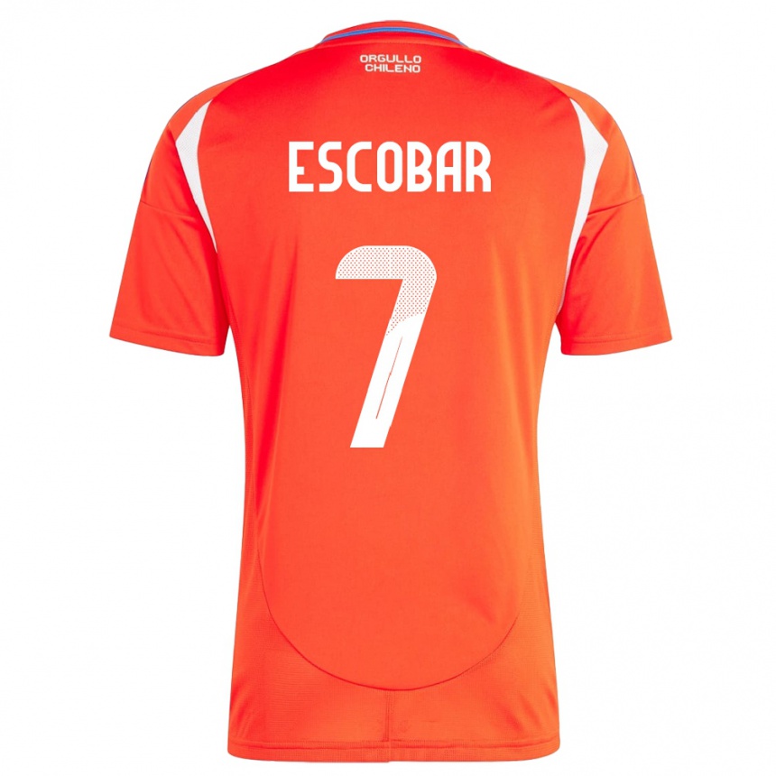 Niño Fútbol Camiseta Chile Bastián Escobar #7 Rojo 1ª Equipación 24-26 Perú