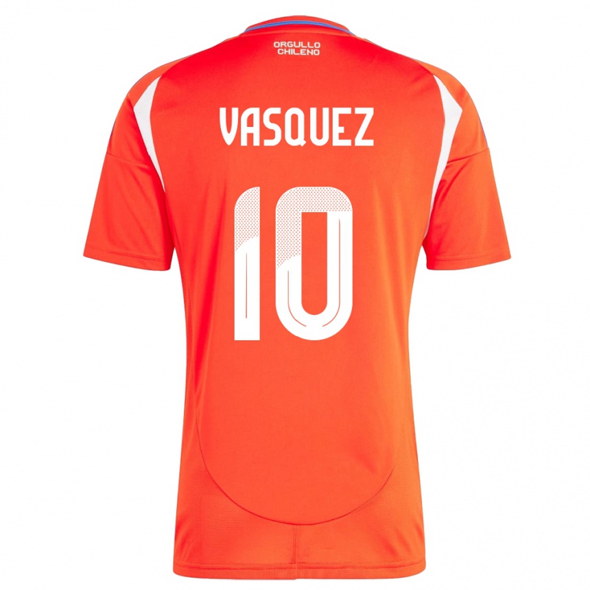 Niño Fútbol Camiseta Chile Ignacio Vásquez #10 Rojo 1ª Equipación 24-26 Perú