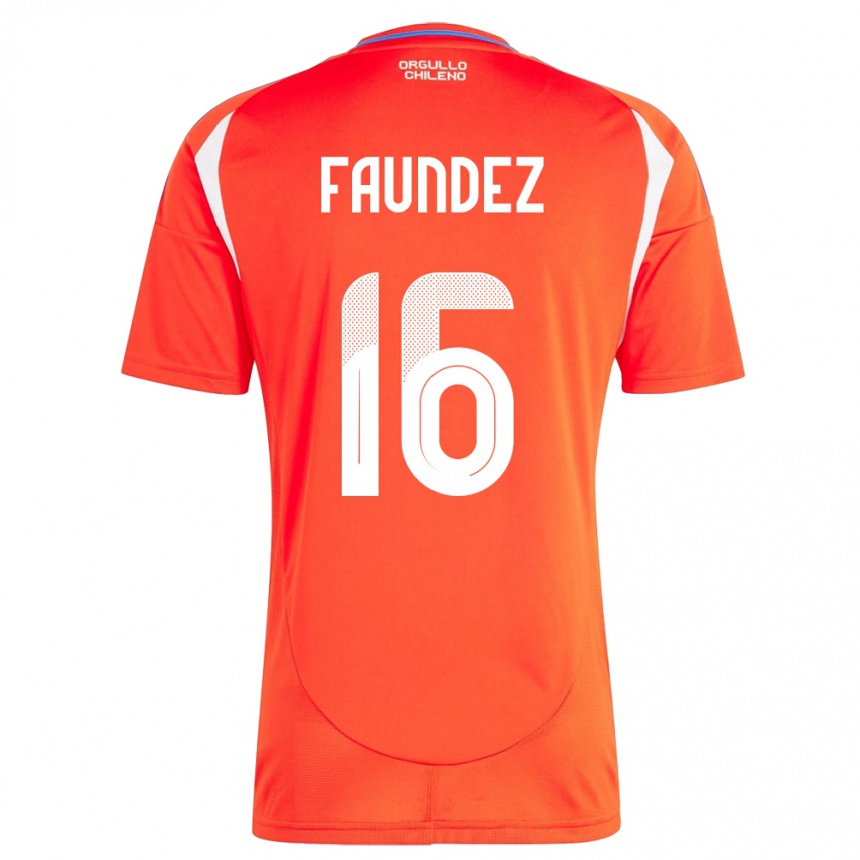 Niño Fútbol Camiseta Chile Felipe Faúndez #16 Rojo 1ª Equipación 24-26 Perú