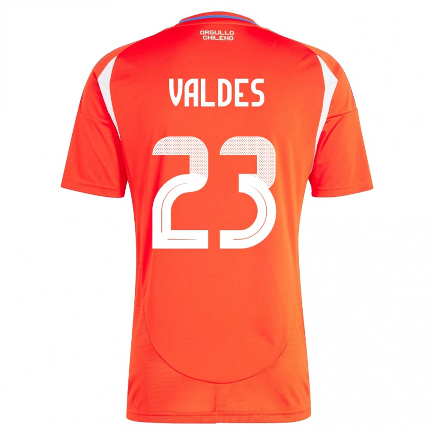 Niño Fútbol Camiseta Chile Francisco Valdés #23 Rojo 1ª Equipación 24-26 Perú