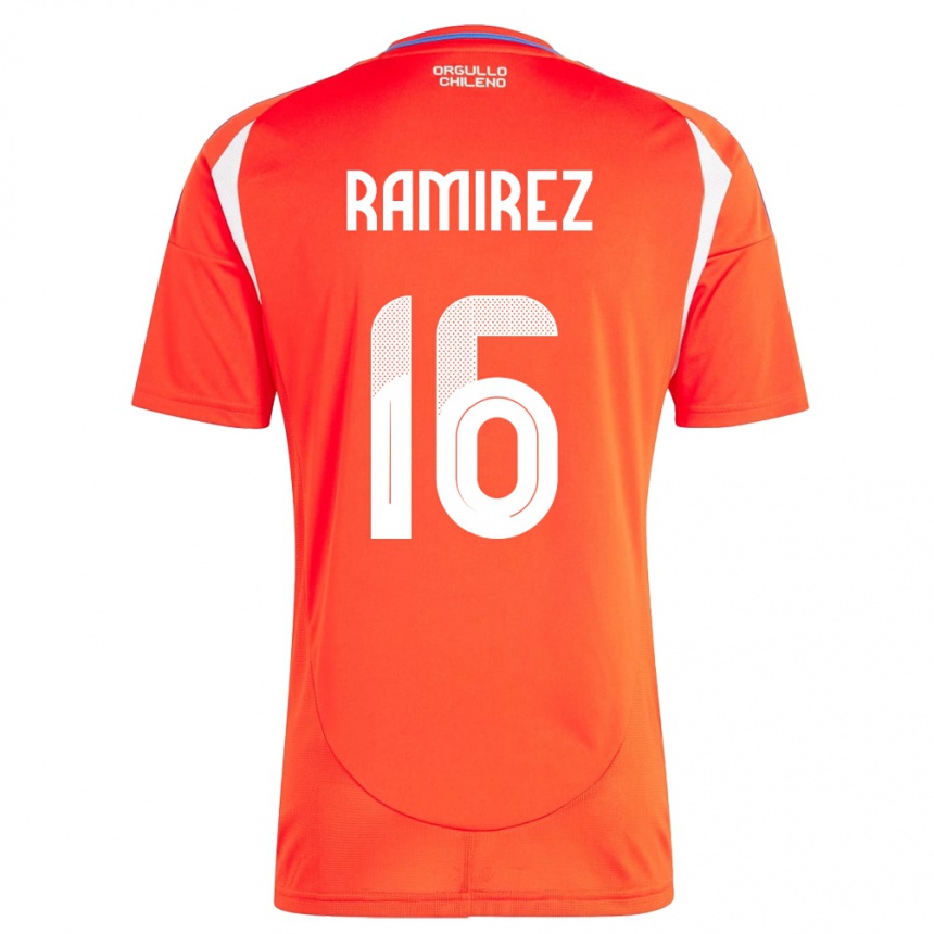 Niño Fútbol Camiseta Chile Vicente Ramírez #16 Rojo 1ª Equipación 24-26 Perú