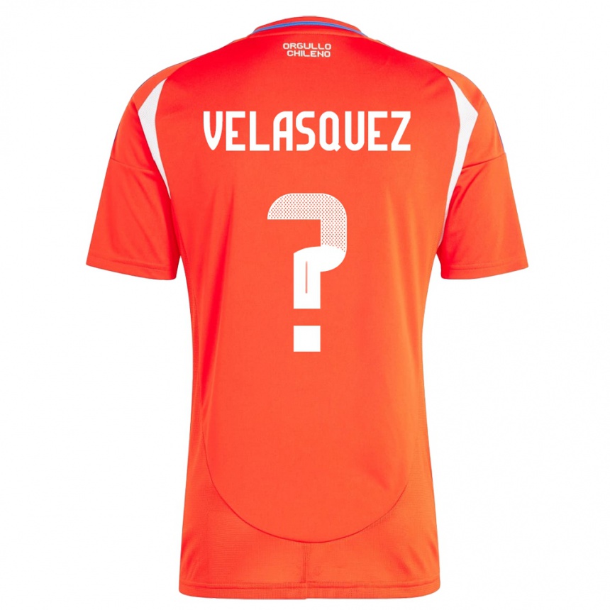 Niño Fútbol Camiseta Chile Milovan Velásquez #0 Rojo 1ª Equipación 24-26 Perú