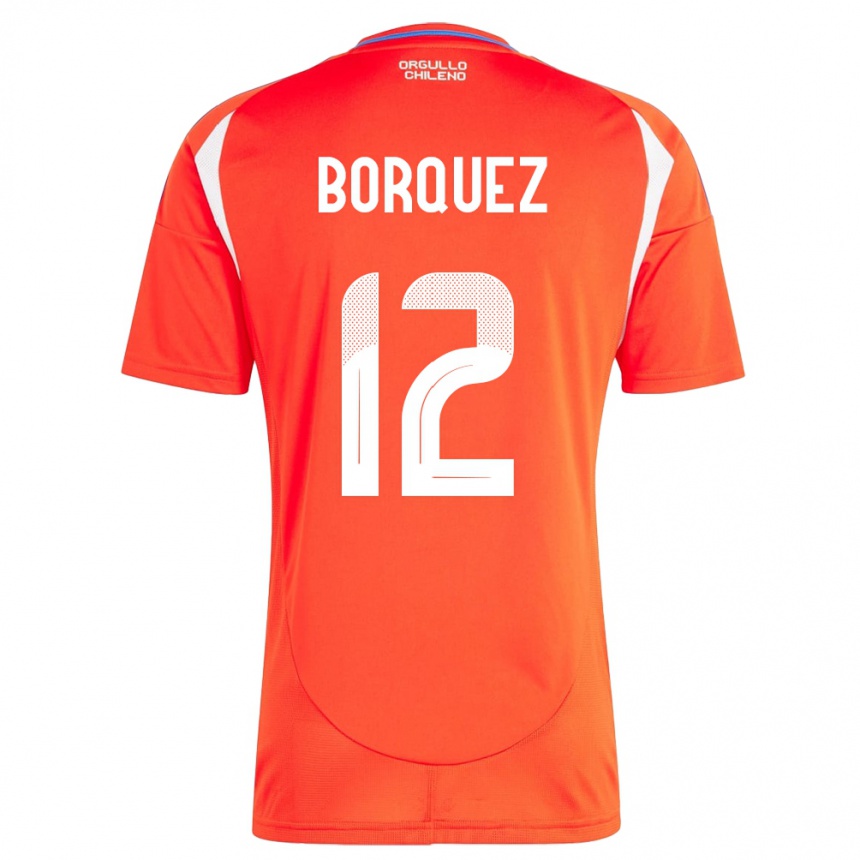 Niño Fútbol Camiseta Chile Gabriela Bórquez #12 Rojo 1ª Equipación 24-26 Perú