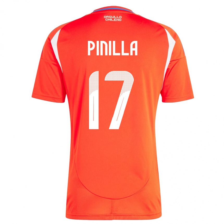 Niño Fútbol Camiseta Chile Fernanda Pinilla #17 Rojo 1ª Equipación 24-26 Perú