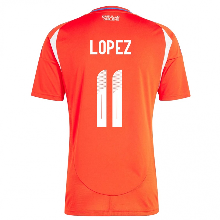 Niño Fútbol Camiseta Chile Yessenia López #11 Rojo 1ª Equipación 24-26 Perú