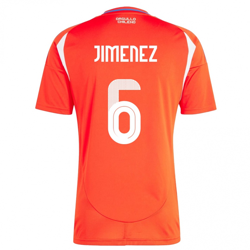 Niño Fútbol Camiseta Chile Yastin Jiménez #6 Rojo 1ª Equipación 24-26 Perú