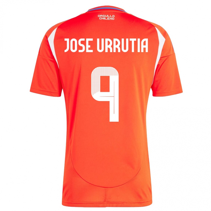 Niño Fútbol Camiseta Chile María José Urrutia #9 Rojo 1ª Equipación 24-26 Perú