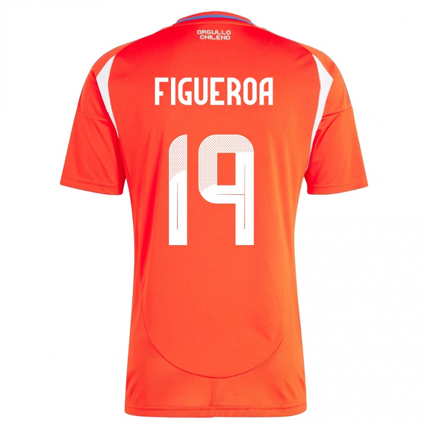 Niño Fútbol Camiseta Chile Catalina Figueroa #19 Rojo 1ª Equipación 24-26 Perú