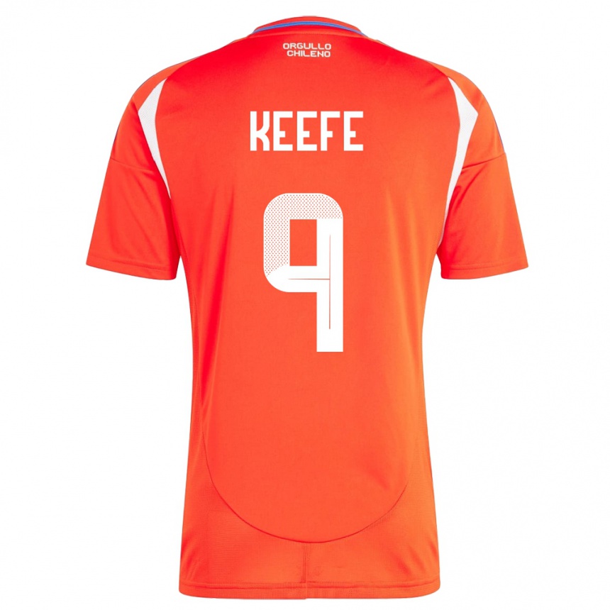 Niño Fútbol Camiseta Chile Sonya Keefe #9 Rojo 1ª Equipación 24-26 Perú