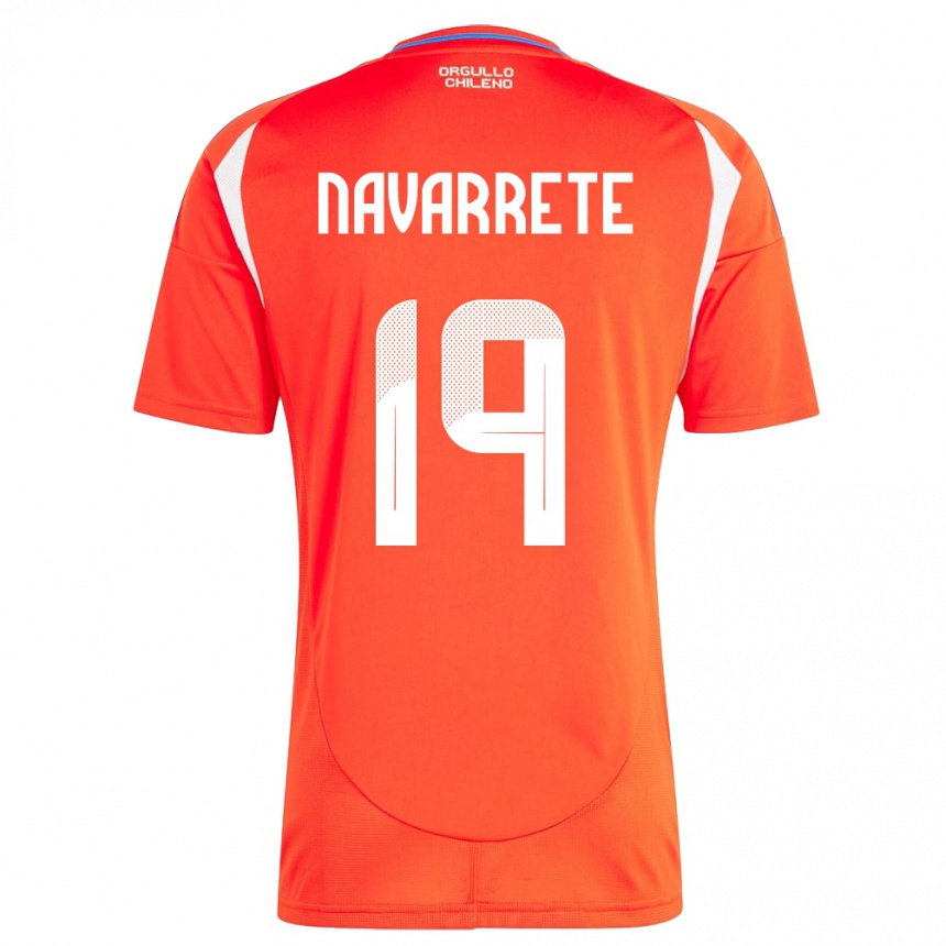 Niño Fútbol Camiseta Chile Valentina Navarrete #19 Rojo 1ª Equipación 24-26 Perú