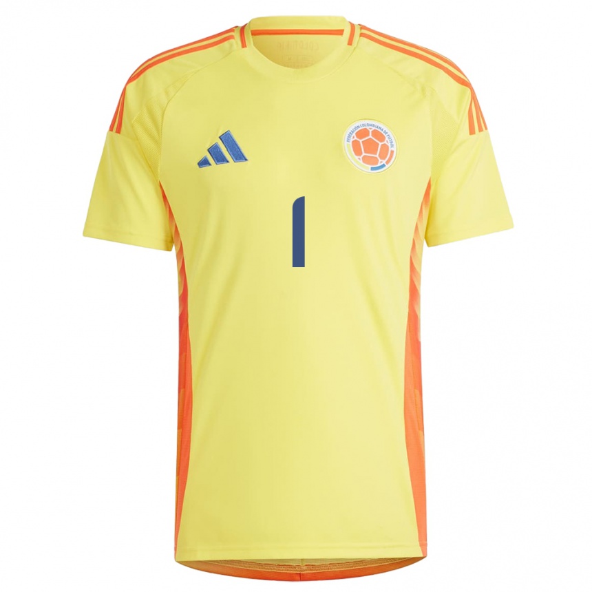 Niño Fútbol Camiseta Colombia David Ospina #1 Amarillo 1ª Equipación 24-26 Perú