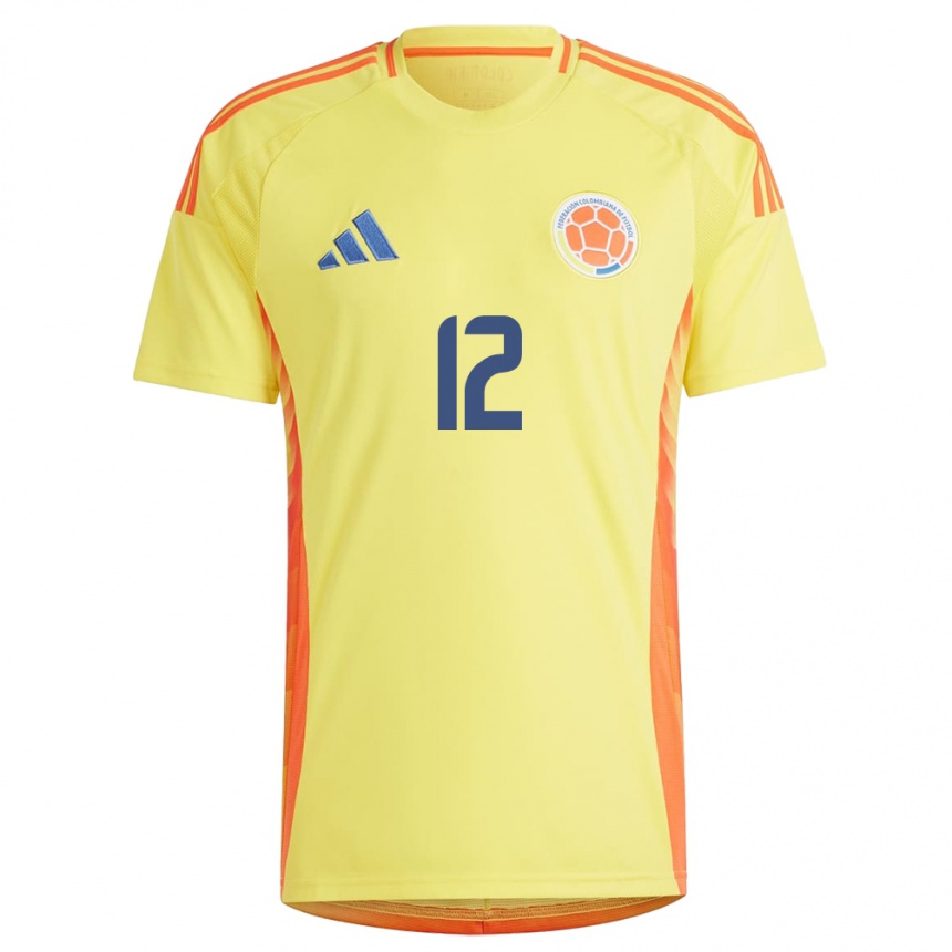 Niño Fútbol Camiseta Colombia Juan Gómez #12 Amarillo 1ª Equipación 24-26 Perú