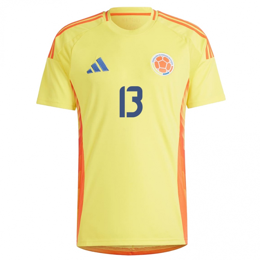 Niño Fútbol Camiseta Colombia Ilana Izquierdo #13 Amarillo 1ª Equipación 24-26 Perú