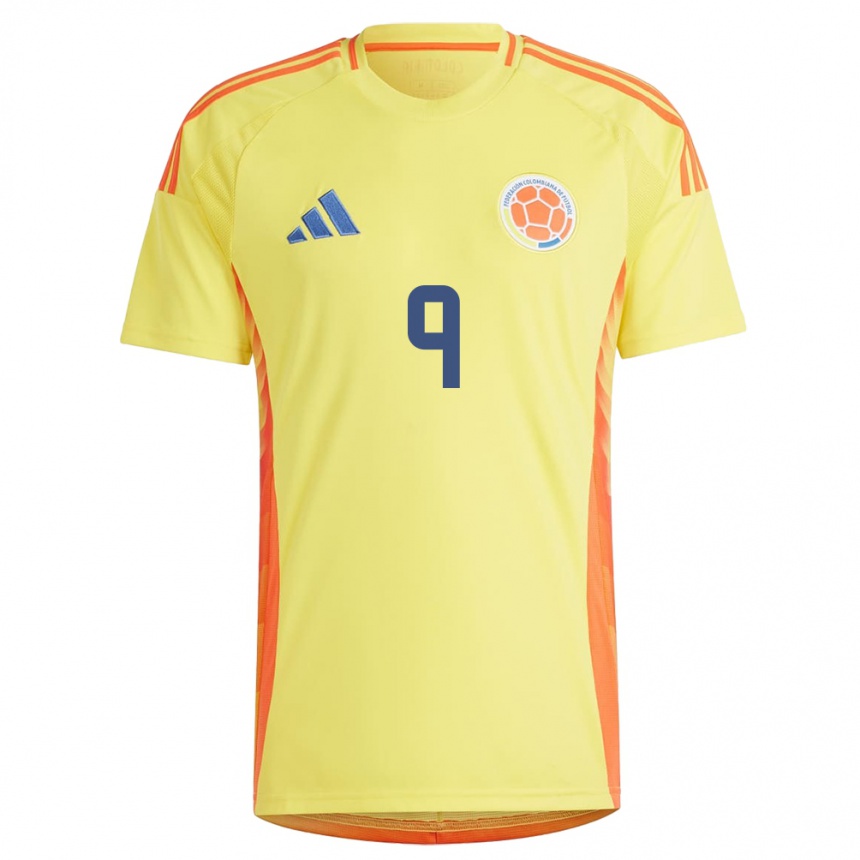 Niño Fútbol Camiseta Colombia Mayra Ramírez #9 Amarillo 1ª Equipación 24-26 Perú