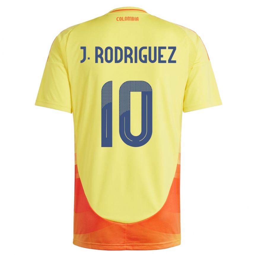 Niño Fútbol Camiseta Colombia James Rodríguez #10 Amarillo 1ª Equipación 24-26 Perú