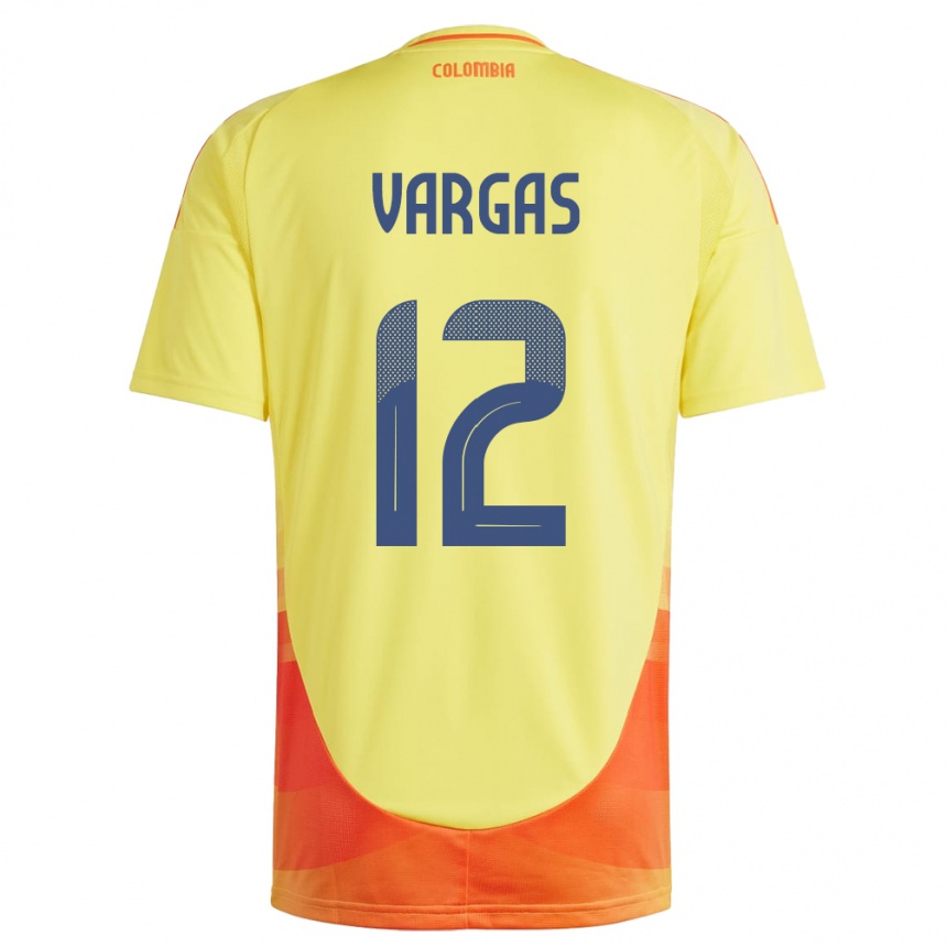 Niño Fútbol Camiseta Colombia Camilo Vargas #12 Amarillo 1ª Equipación 24-26 Perú