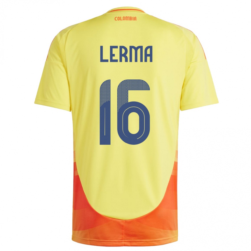 Niño Fútbol Camiseta Colombia Jefferson Lerma #16 Amarillo 1ª Equipación 24-26 Perú