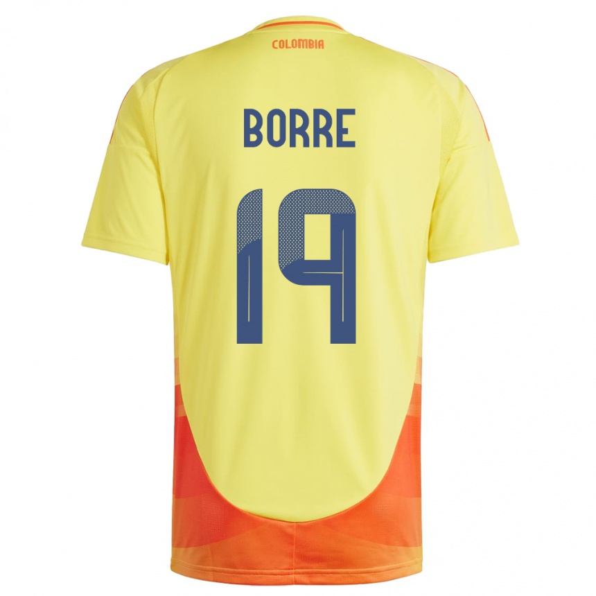 Niño Fútbol Camiseta Colombia Rafael Borré #19 Amarillo 1ª Equipación 24-26 Perú