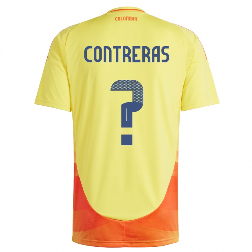 Niño Fútbol Camiseta Colombia David Contreras #0 Amarillo 1ª Equipación 24-26 Perú